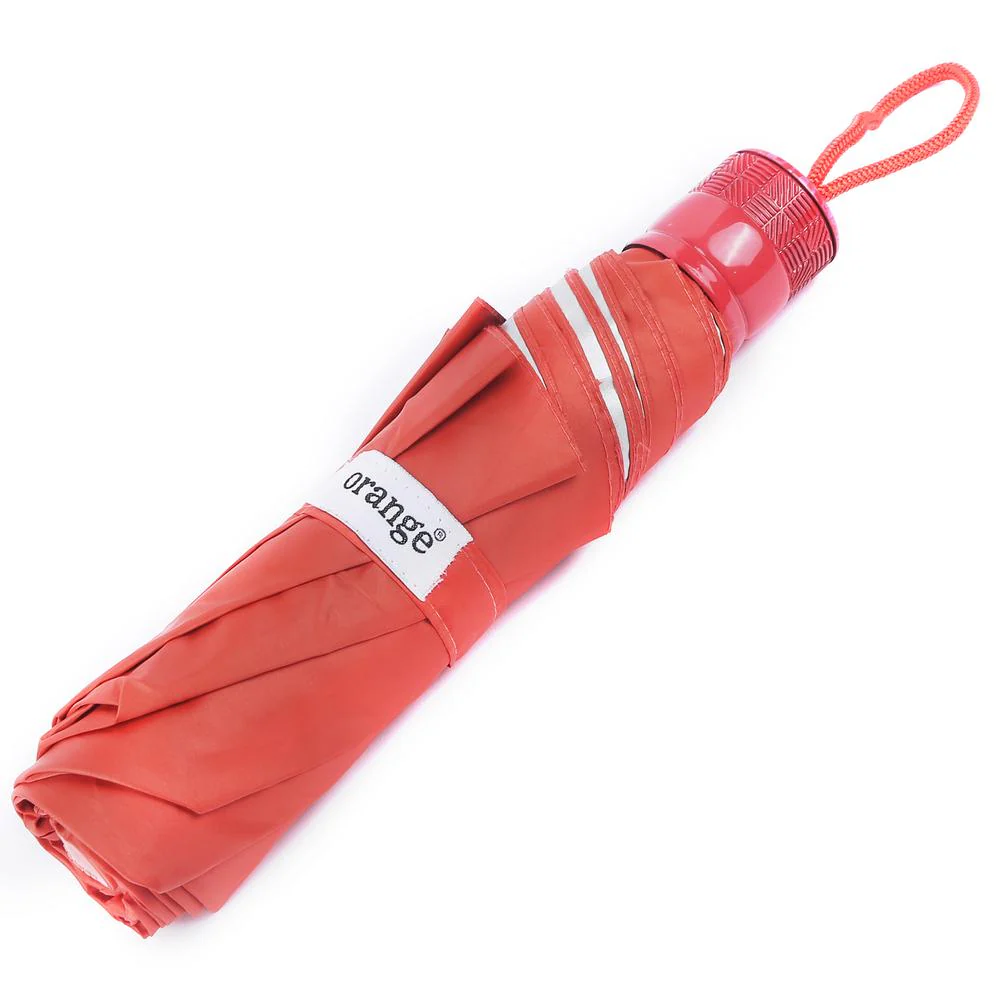 ORANGE 3 Fold Mono Silver Manual Opening Umbrella | Colour:-orange - Buy Online at Indezaar